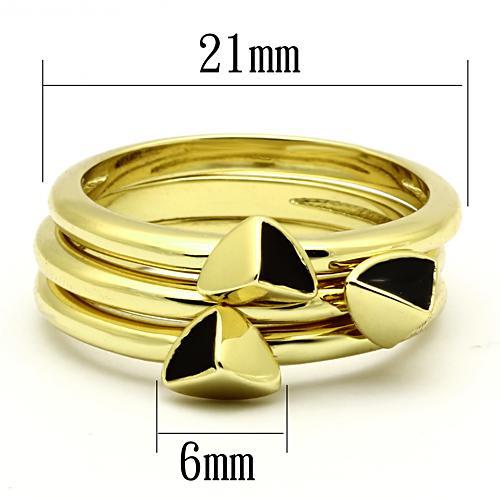 MATK876 - IP Gold(Ion Plating) Stainless Steel Ring with Epoxy in Jet
