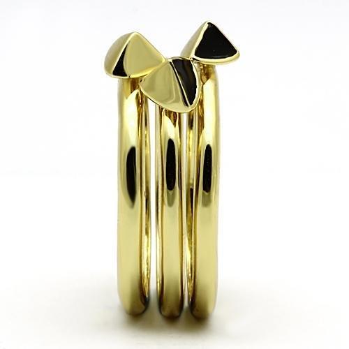 MATK876 - IP Gold(Ion Plating) Stainless Steel Ring with Epoxy in Jet