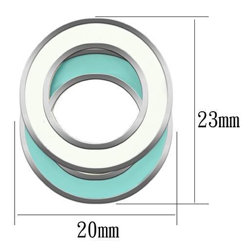 MATK893 - High polished (no plating) Stainless Steel Earrings with Epoxy in Multi Color