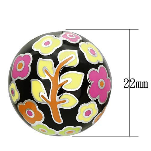 MATK894 - High polished (no plating) Stainless Steel Earrings with Epoxy in Multi Color