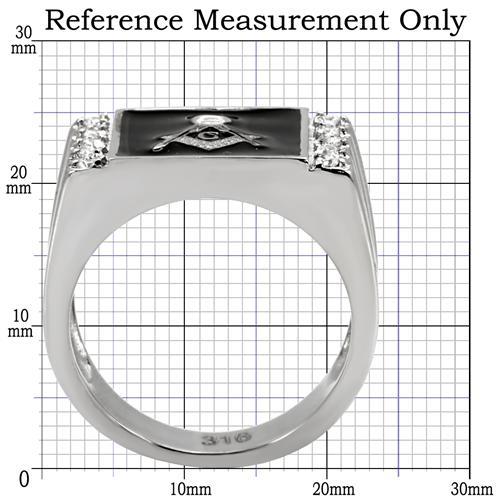 MATK8X030 - High polished (no plating) Stainless Steel Ring with AAA Grade CZ in Clear