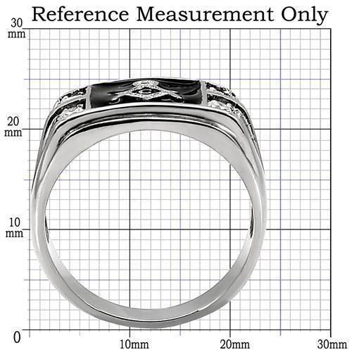 MATK8X031 - High polished (no plating) Stainless Steel Ring with AAA Grade CZ in Clear