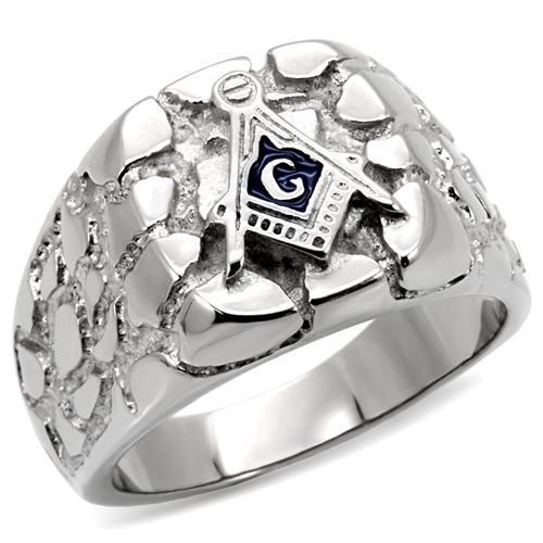 MATK8X039 - High polished (no plating) Stainless Steel Ring with No Stone