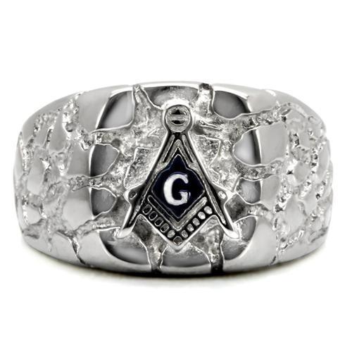 MATK8X039 - High polished (no plating) Stainless Steel Ring with No Stone
