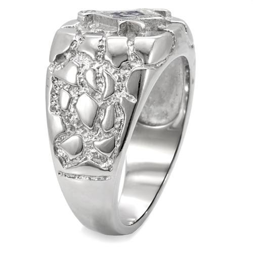 MATK8X039 - High polished (no plating) Stainless Steel Ring with No Stone