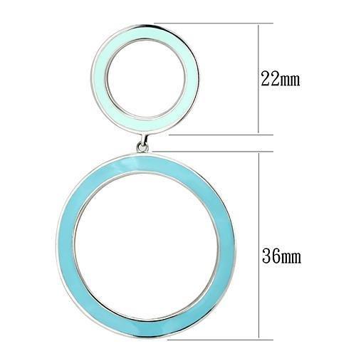 MATK917 - High polished (no plating) Stainless Steel Earrings with Epoxy in Multi Color