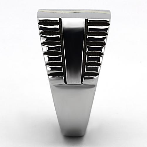 MATK950 - Two-Tone IP Gold (Ion Plating) Stainless Steel Ring with Epoxy in Jet