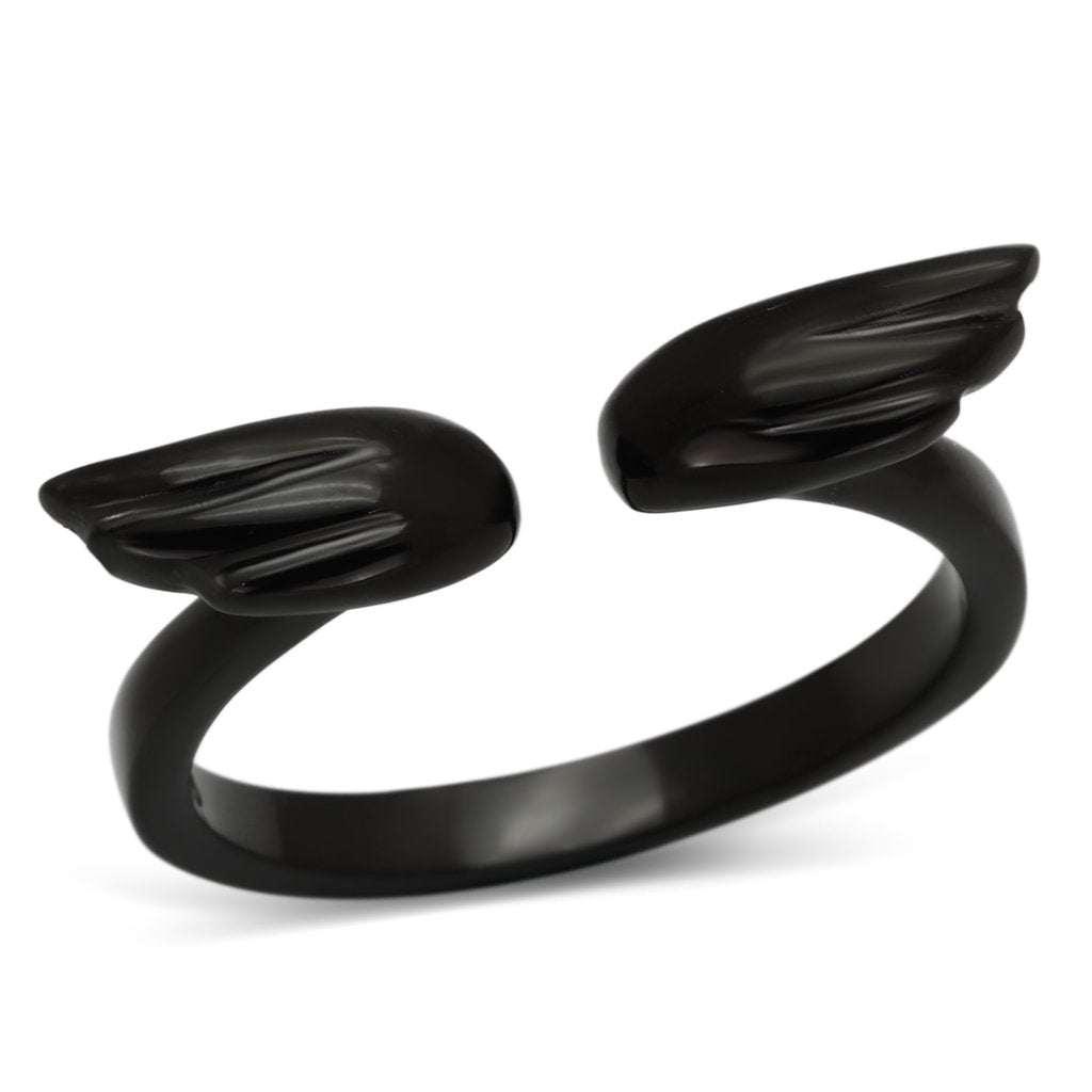 MATK987 - IP Black(Ion Plating) Stainless Steel Ring with No Stone