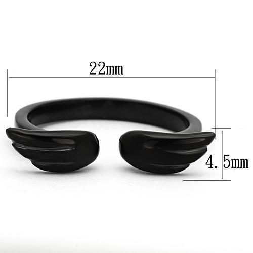 MATK987 - IP Black(Ion Plating) Stainless Steel Ring with No Stone