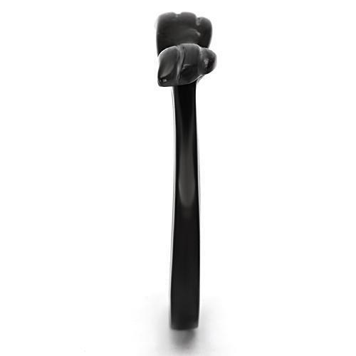 MATK987 - IP Black(Ion Plating) Stainless Steel Ring with No Stone