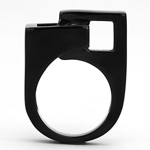 MATK989 - IP Black(Ion Plating) Stainless Steel Ring with No Stone