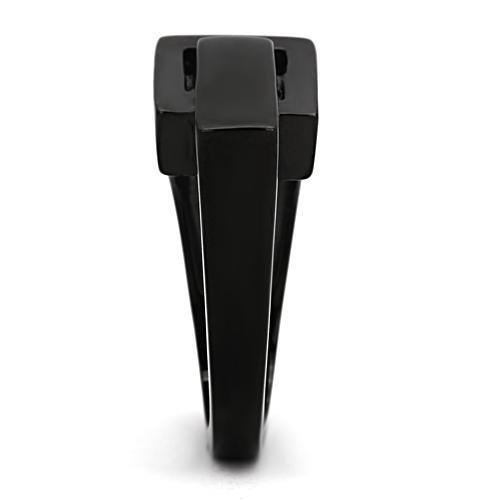 MATK989 - IP Black(Ion Plating) Stainless Steel Ring with No Stone