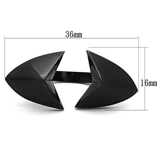 MATK990 - IP Black(Ion Plating) Stainless Steel Ring with No Stone