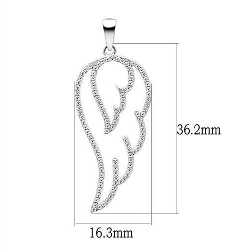 MATS034 - Rhodium 925 Sterling Silver Necklace with AAA Grade CZ in Clear