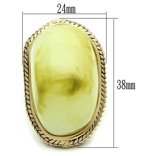 MAVL005 - IP Gold(Ion Plating) Brass Ring with Synthetic Synthetic Stone in Apple Green color