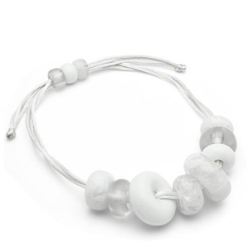 MAVL024 - Resin Necklace with Synthetic Synthetic Stone in White
