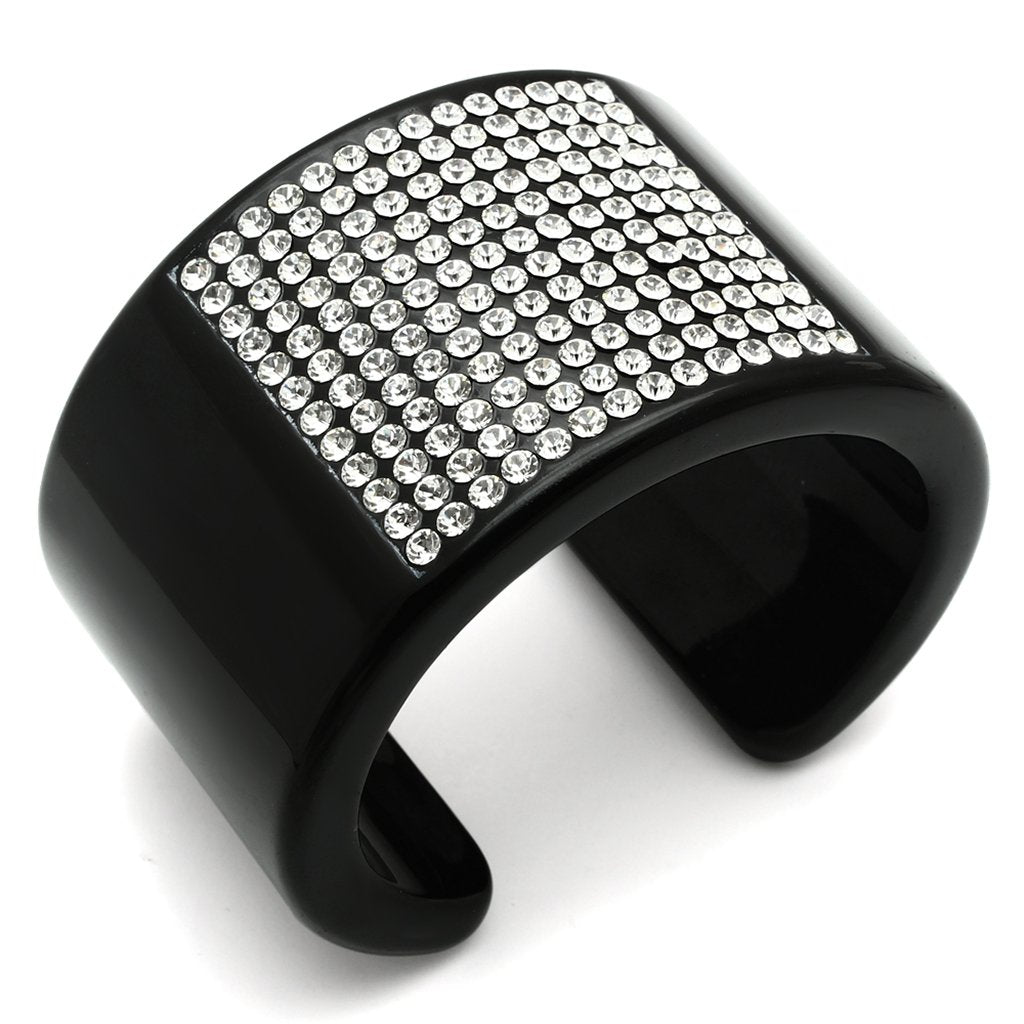 MAVL025 - Resin Bangle with Top Grade Crystal in Clear