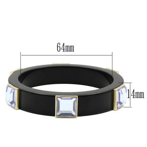 MAVL031 - IP Gold(Ion Plating) Brass Bangle with Synthetic Acrylic in Light Amethyst