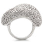 MA0W066 Rhodium Brass Ring with AAA Grade CZ in Clear