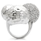 MA0W121 - Rhodium Brass Ring with AAA Grade CZ  in Clear