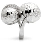 MA0W121 - Rhodium Brass Ring with AAA Grade CZ  in Clear