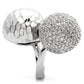 MA0W121 - Rhodium Brass Ring with AAA Grade CZ  in Clear