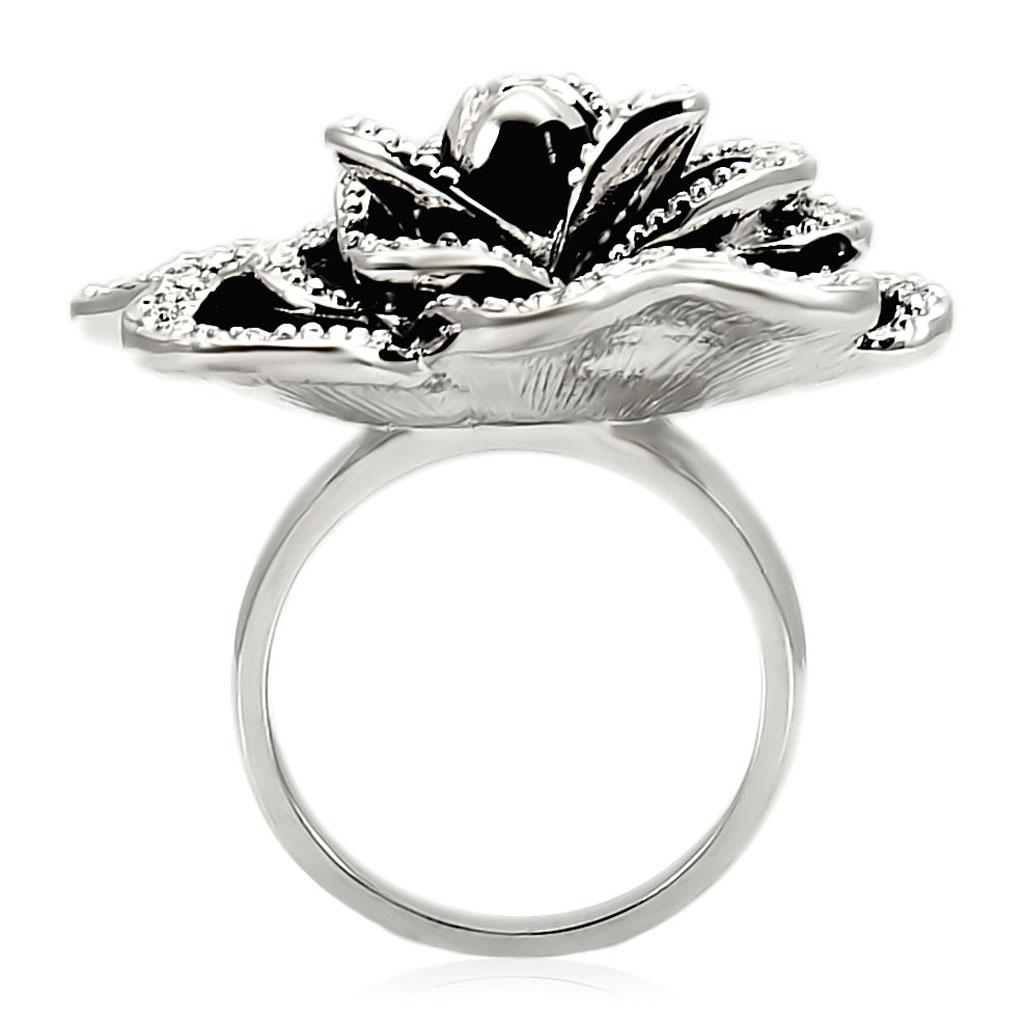 MA0W252 - Rhodium Brass Ring with Top Grade Crystal  in Clear