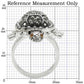 MA0W285 - Rhodium Brass Ring with Top Grade Crystal  in Multi Color