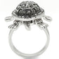 MA0W285 - Rhodium Brass Ring with Top Grade Crystal  in Multi Color