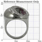 MA0W304 - Ruthenium Brass Ring with Synthetic Garnet in Ruby