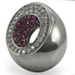 MA0W304 - Ruthenium Brass Ring with Synthetic Garnet in Ruby
