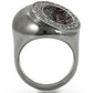 MA0W304 - Ruthenium Brass Ring with Synthetic Garnet in Ruby