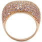 MA0W319 - Rose Gold Brass Ring with AAA Grade CZ  in Rose