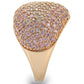 MA0W319 - Rose Gold Brass Ring with AAA Grade CZ  in Rose