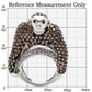 MA0W001 - Rhodium + Ruthenium Brass Ring with AAA Grade CZ  in Champagne