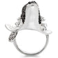 MA0W003 - Rhodium + Ruthenium Brass Ring with AAA Grade CZ  in Multi Color