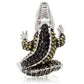 MA0W007 - Rhodium + Ruthenium Brass Ring with AAA Grade CZ  in Multi Color