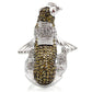 MA0W008 - Rhodium + Ruthenium Brass Ring with AAA Grade CZ  in Multi Color