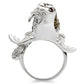 MA0W008 - Rhodium + Ruthenium Brass Ring with AAA Grade CZ  in Multi Color