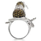 MA0W008 - Rhodium + Ruthenium Brass Ring with AAA Grade CZ  in Multi Color