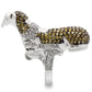 MA0W008 - Rhodium + Ruthenium Brass Ring with AAA Grade CZ  in Multi Color