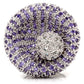 MA0W018 - Rhodium Brass Ring with AAA Grade CZ  in Tanzanite