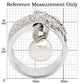 MA0W031 - Rhodium Brass Ring with AAA Grade CZ  in Clear