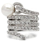 MA0W031 - Rhodium Brass Ring with AAA Grade CZ  in Clear
