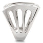 MA0W050 - Rhodium Brass Ring with AAA Grade CZ  in Clear