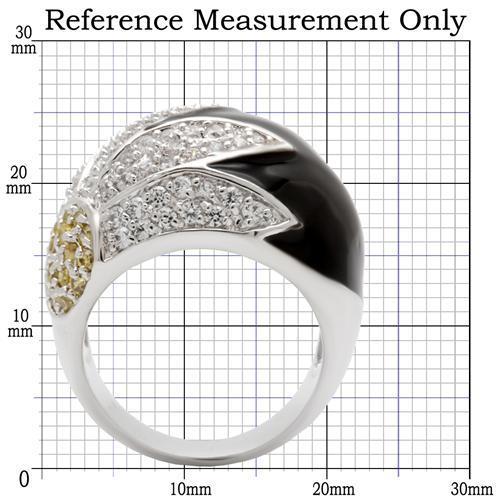 MA0W056 - Rhodium Brass Ring with AAA Grade CZ  in Topaz
