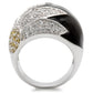 MA0W056 - Rhodium Brass Ring with AAA Grade CZ  in Topaz