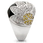 MA0W056 - Rhodium Brass Ring with AAA Grade CZ  in Topaz