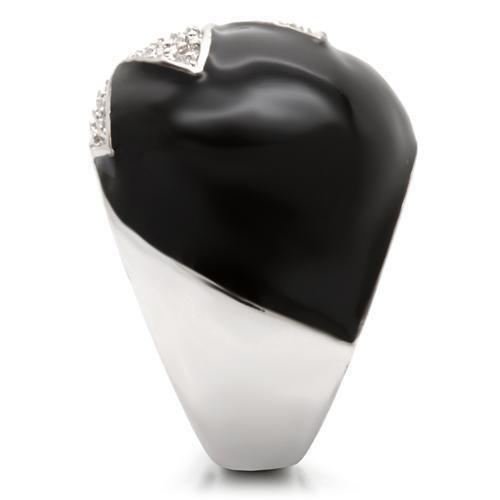 MA0W056 - Rhodium Brass Ring with AAA Grade CZ  in Topaz