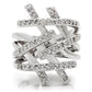 MA0W061 - Rhodium Brass Ring with AAA Grade CZ  in Clear